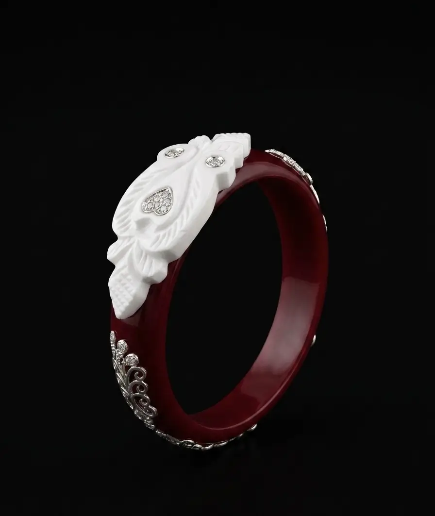 Shankha Motif Silver Pola