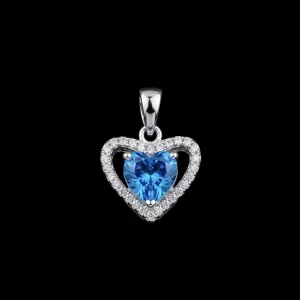 Radiant Blue Heart Pendant