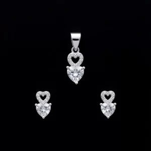 Duo-Heart Pendant Set