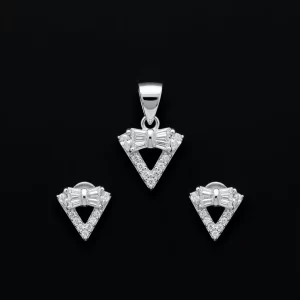 Shimmering V-Shape Minimalist Pendant Set