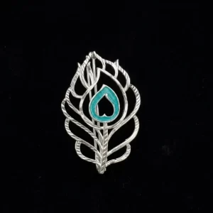 Radiant Peacock Feather Brooch
