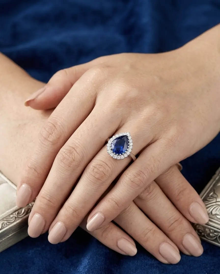 The Midnight Pear Halo Ring - Image 2