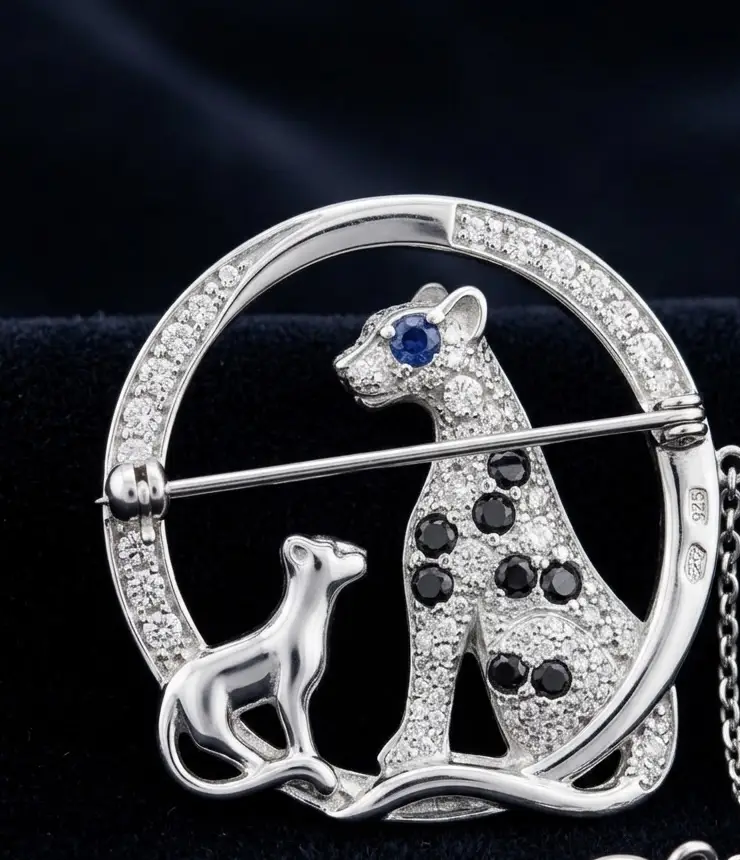 Majestic Leopard Duo Brooch