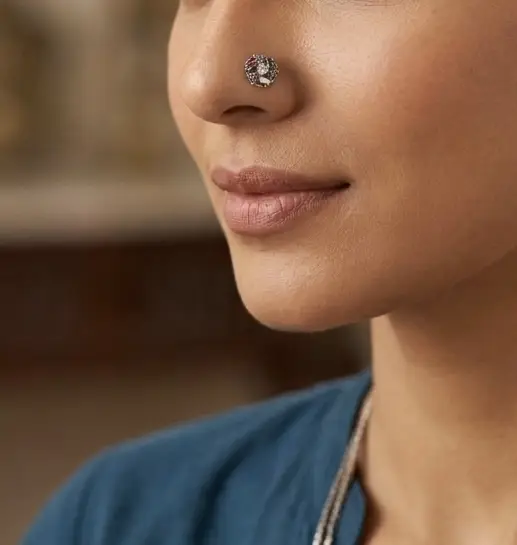 Royal Meenakari Nose Pin - Image 2