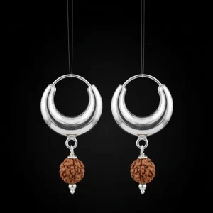 Moon Hoop Rudraksha Earring