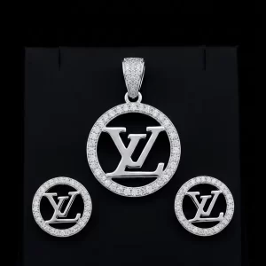 Modern Monogram Circular Silver Set
