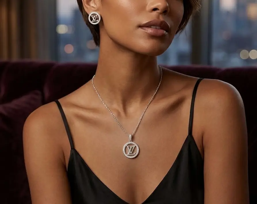 Modern Monogram Circular Silver Set - Image 2