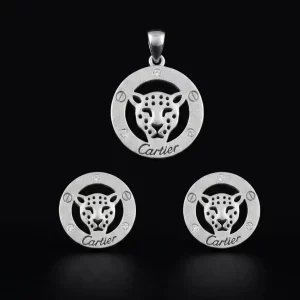 Iconic Wild Cat Circular Pendant Set