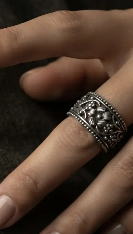 Filigree Silver Ring - Image 2