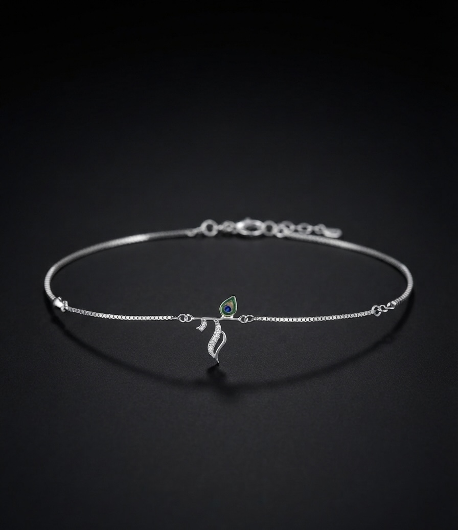 Peacock leaf bracelet