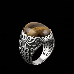 Vintage Tiger Eye Silver Signet Ring