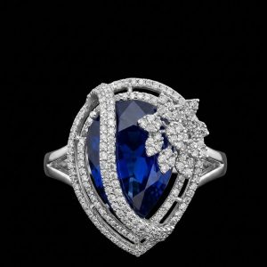 The Celestial Azure Blossom Ring