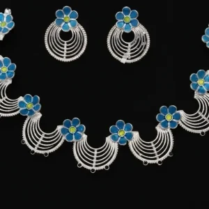 Royal Blue Meena Necklace