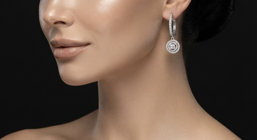 Shimmering Circle Hoop Earrings - Image 2