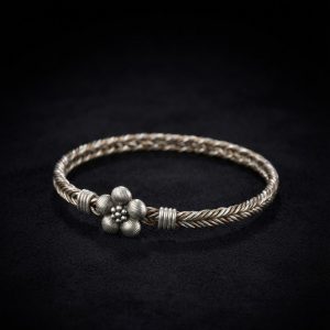 Pushpa Bloom Handcrafted Silver Braided Noa