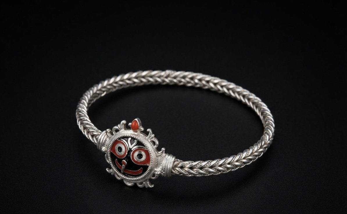 Jagannath Meenakari Handcrafted Silver Braided Noa