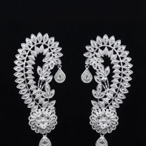 Silver Filigree Floral Paisley Ear Cuffs (Kaan Pasha / Kaan Bala)