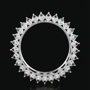 Handcrafted Silver Floral Crown Meenakari Kankan