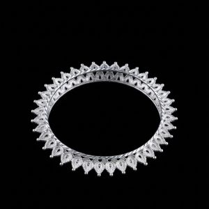 Handcrafted Silver Leaf Crest Crown Filigree Kankan