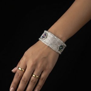 Phool Meenakari Diamond Lattice Handcrafted Silver Chur