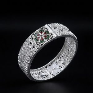 Meenakari Bloom Filigree Handcrafted Silver Chur