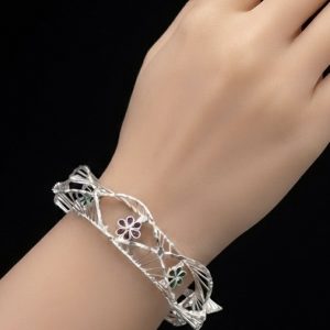Rangoli Meenakari Wave Handcrafted Silver Chur
