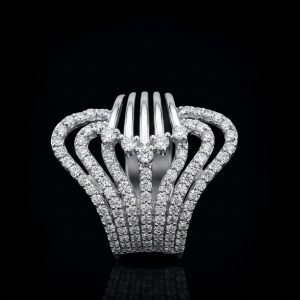 The Regal Crest Diamond Statement Ring