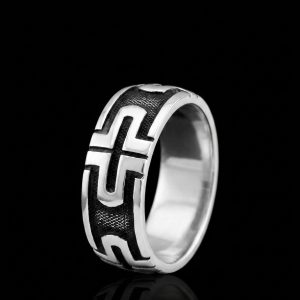 The Obsidian Cross Motif Band