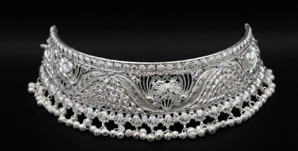 Ghungroo Silver Choker