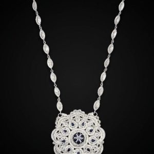 The Royal Sapphire Silver Mandala Necklace