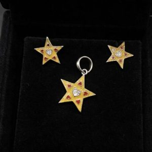 Twinkle Heart Silver Pendant Set
