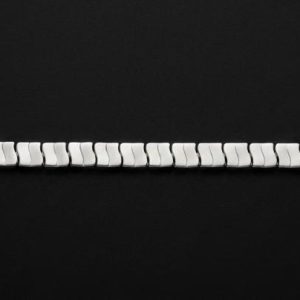 Sleek Curved Link Silver Bracelet