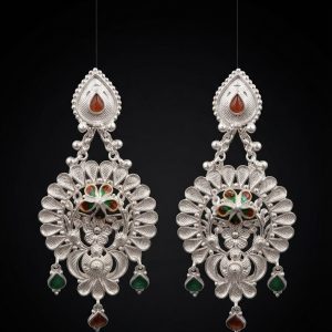 Elaborate floral filigree motif with enamel detailing