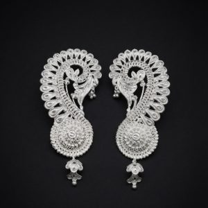 Kalka Filigree Silver Kaan Pasha (or Paisley Peacock Silver Ear Cuffs)