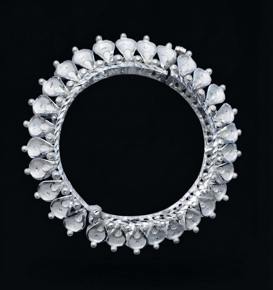Traditional Silver Floral Kankan Bangle