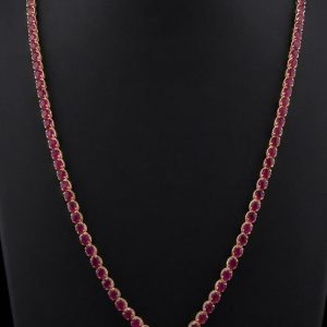 Silver Royal Ruby Solitaire Necklace