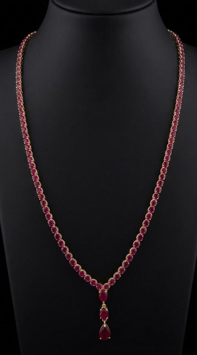 Silver Royal Ruby Solitaire Necklace