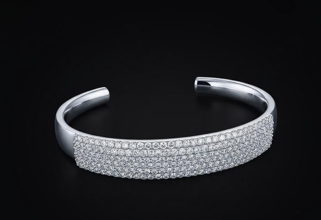 Multi-Row Pave CZ Open Silver Kada