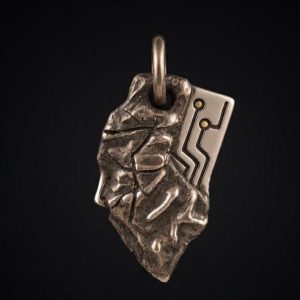 Cyber-Stone Silver Tag Pendant