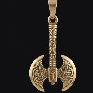 Viking Double Axe Silver Pendant