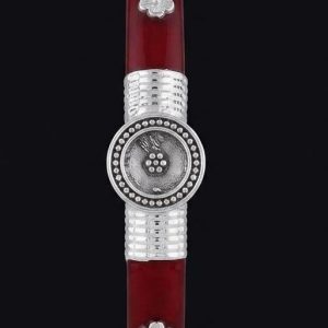 Royal Round Medallion Silver Pola Bangle