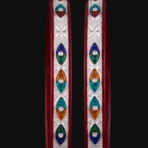Meenakari Enamel and Silver Pola Bangle Pair