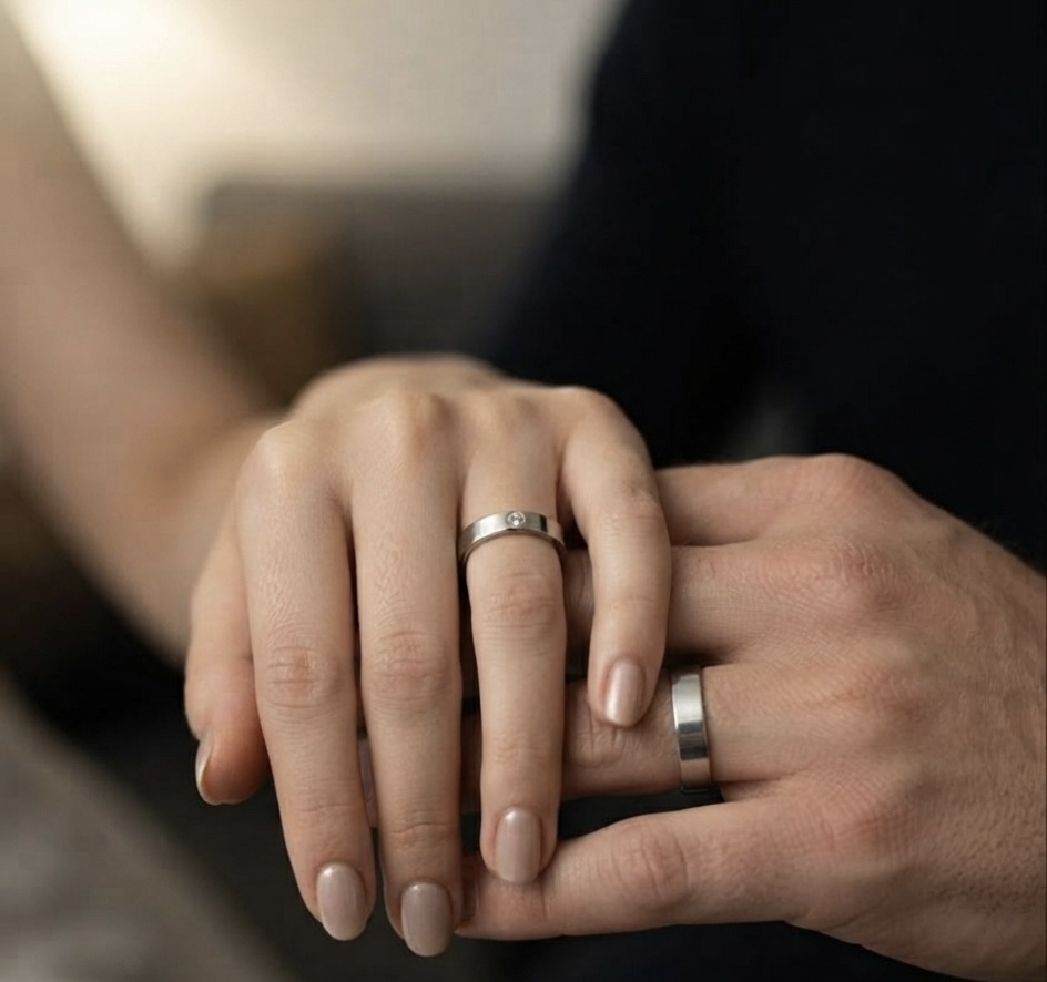 Forever Bound Minimalist Couple Rings - Image 2