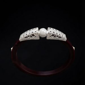Filigree Silver Center Bead Pola Bangle