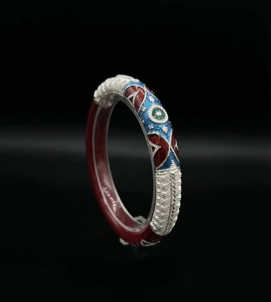 Meenakari Enamel Red Pola Bangle